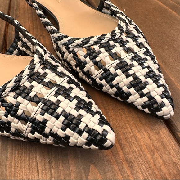 BRAND NEW Marc Fisher Woven Slingback Flats Black & Natural Size 9.5 Medium - Picture 4 of 8